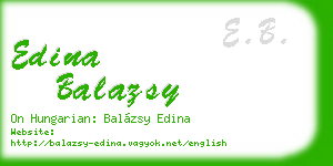 edina balazsy business card